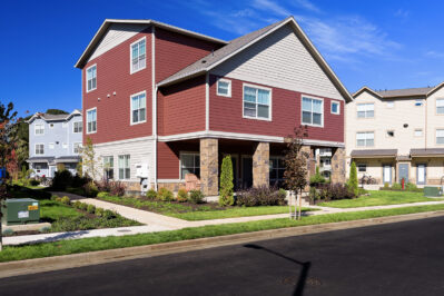 Exterior of a student housing building