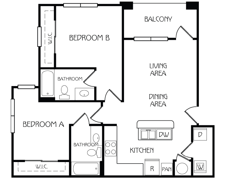 Retreat Corvallis floor plan B1