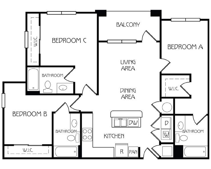 Retreat Corvallis floor plan C1
