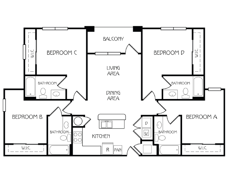 Retreat Corvallis floor plan D1
