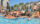 Young adults enjoying the pool
